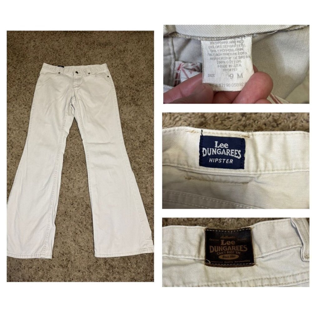 LEE DUNGAREES Vintage Hipster Low Rise Flared Jean Pants 30x31 Y2k 90’s Western